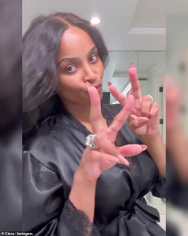 Ciara showed off a few peace signs at the end of the promotional video