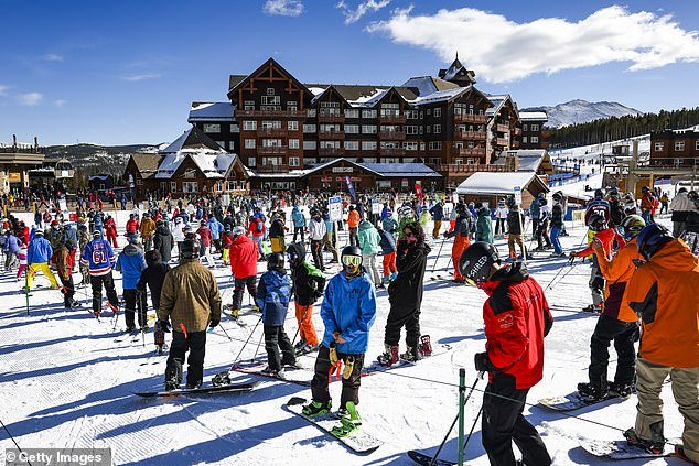 The city of Breckenridge, Colorado came in third with a median home value of $641,900, which is comparable to San Diego's median price of $627,200.  (photo: skiers and snowboarders at Breckenridge Ski Resort)