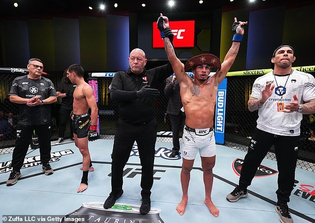 The officials stopped the fight and awarded Lima the win in his first-ever fight in the UFC