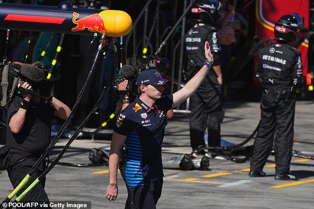 The race was blown wide open when Max Verstappen was forced to retire on lap five after his Red Bull caught fire due to a defective right rear brake
