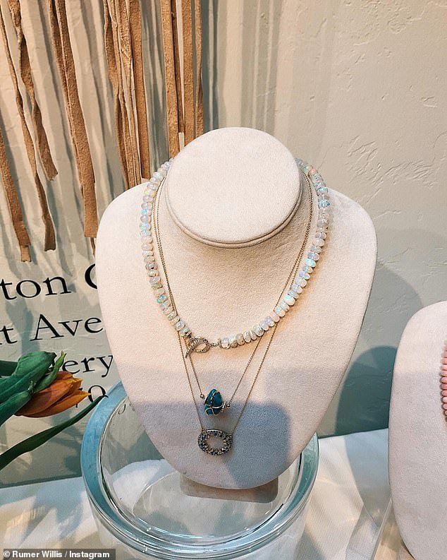 In her post, Willis also gave a shoutout to her friend's jewelry brand, saying Reed gave her an opal necklace from her brand BaYou with Love.