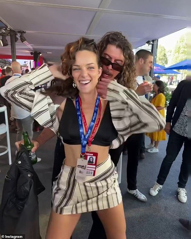 The pair attended the Australian Grand Prix in Melbourne this weekend and cuddled and danced in a video she posted to Instagram