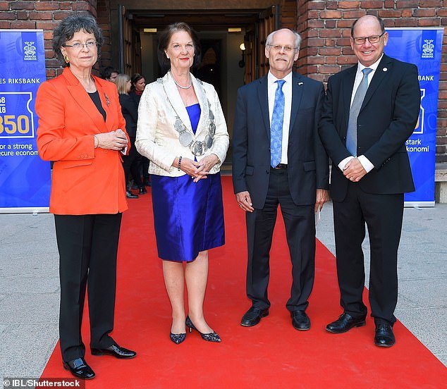 Hugh's mother-in-law is Susanne Eberstein (far left in photo), a former member of the Riksdag, which oversees Sweden's legislature.  Hugh married Susanne's daughter Anna in 2018