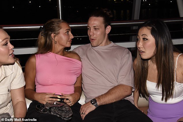 The couple was joined by Shark Tank judge and Showpo founder Jane Lu (right)