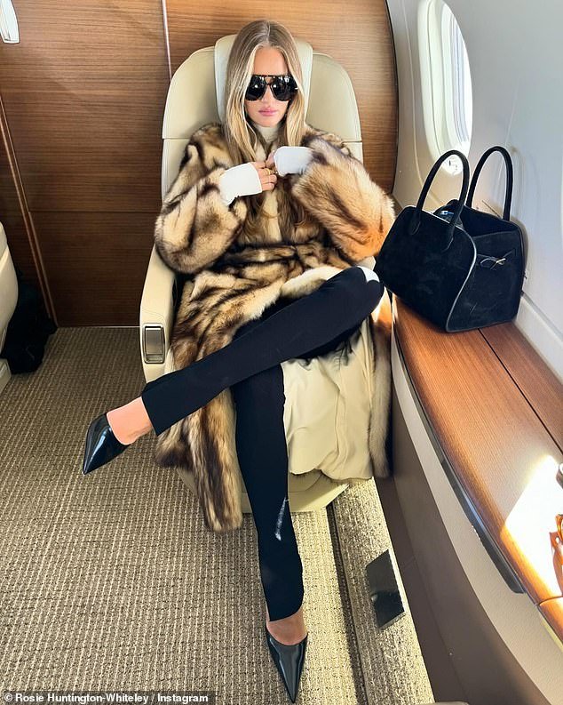 Rosie showed off the couple's luxurious lifestyle on Instagram last week as they jetted off on a private plane