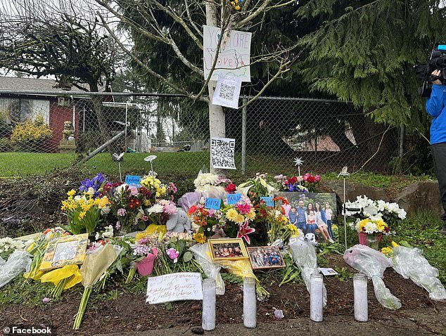 Hudson led a homeschooling group and drove the three children (photo: A memorial honoring the victims of the fatal crash)
