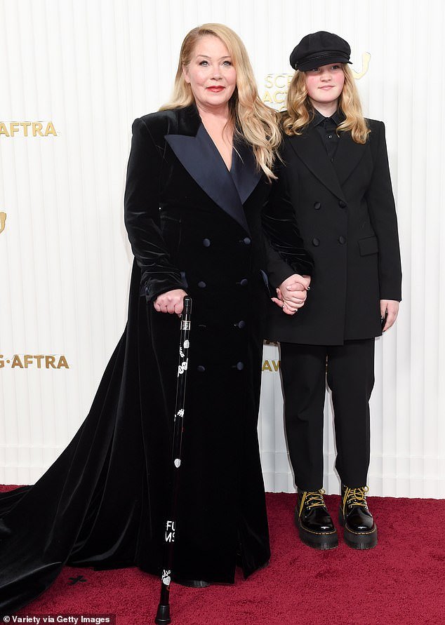 Christina with 13-year-old daughter Sadie Grace LeNoble in February 2023
