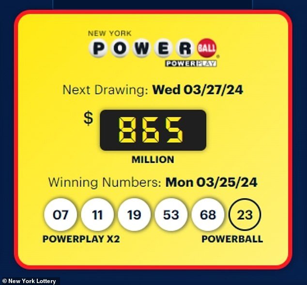 The findings come as Wednesday's Powerball Jackpot drawing soared to $865 million from a $1.1.  Tonight will be the billion Mega Millions prize drawing - the eighth largest prize in US history