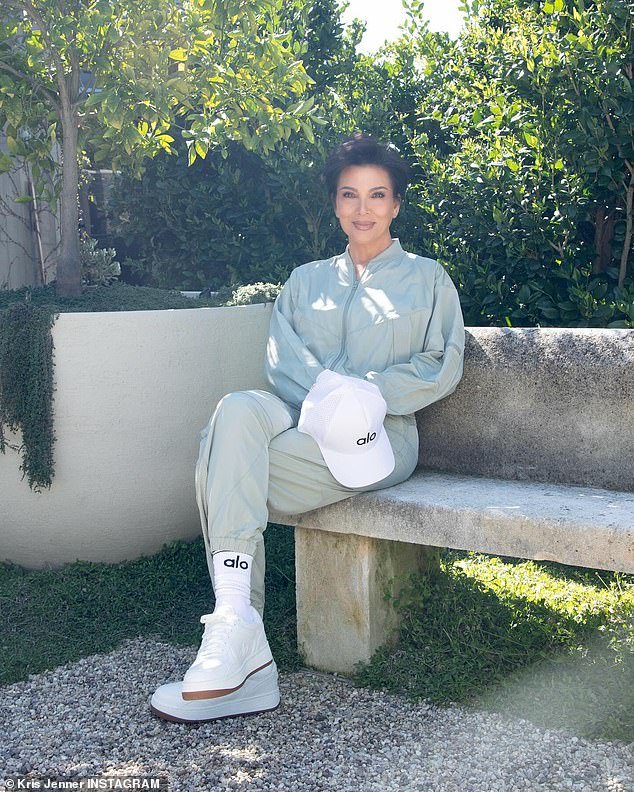 Her mother Kris Jenner, 68, who became an Alo partner at the athleisure company in November, posted her own new looks on Tuesday