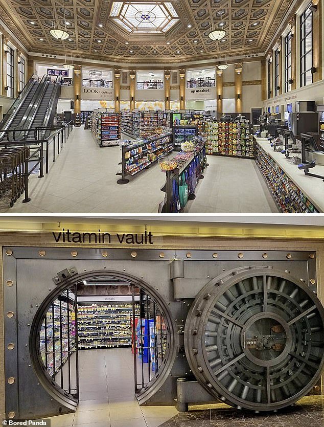 Including a Walgreens pharmacy in Chicago, which used to be a historic and very opulent bank