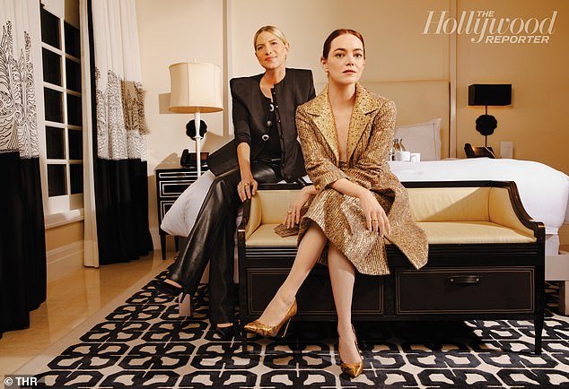 Emma Stone posed with her stylist Petra Flannery