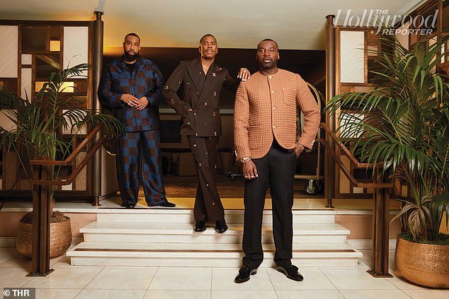 Colman Domingo with stylists Wayman Bannerman and Micah McDonald - all in Louis Vuitton