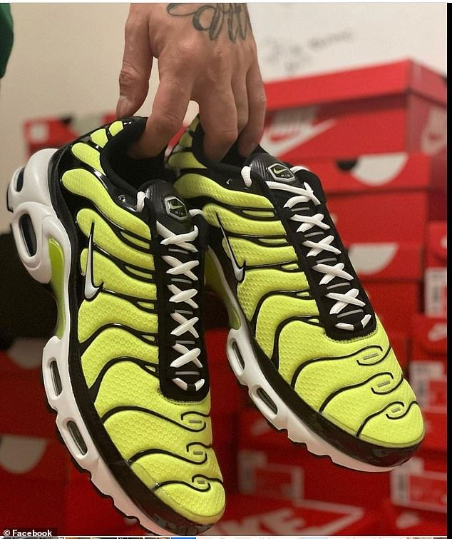 Manser purchased a rare pair of Nike TNs in 2021, worth approximately $1000 (pictured)
