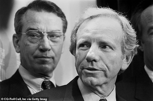 Lieberman pictured in 1994 with Senator Chuck Grassley of Iowa.  He also served with Joe Biden