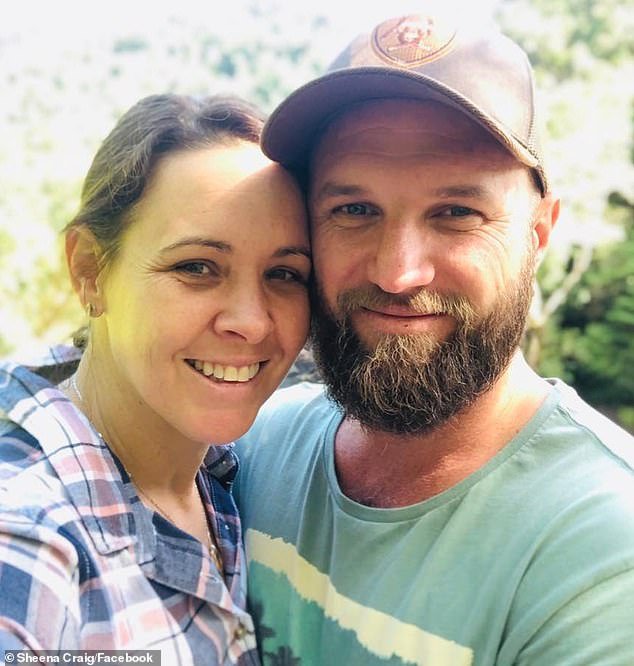 Father-of-four Ryan Craig – who was married to Slater's older sister Sheena (pictured together) – died at Kinchant Dam near Mackay on March 11 when the boat he and his family were on broke down and he went into the water to catch his save family.  daughter