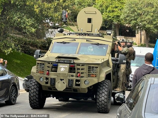Homeland Security agents arrived in armored tanks at Combs' Holmby Hills mansion, where his sons, Justin and King, were staying.  A source close to the situation told DailyMail.com that the young men are still 'traumatised' by the raid