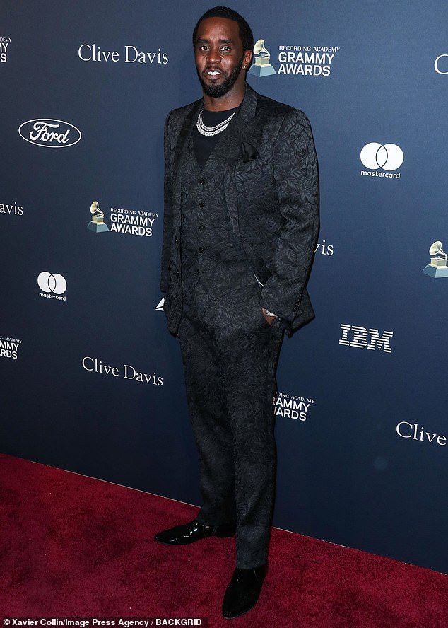 In a caption to her reaction video, Ray wrote: 'I just knew I had to avoid (Diddy) at all costs…';  Diddy pictured in January 2020 in Beverly Hills
