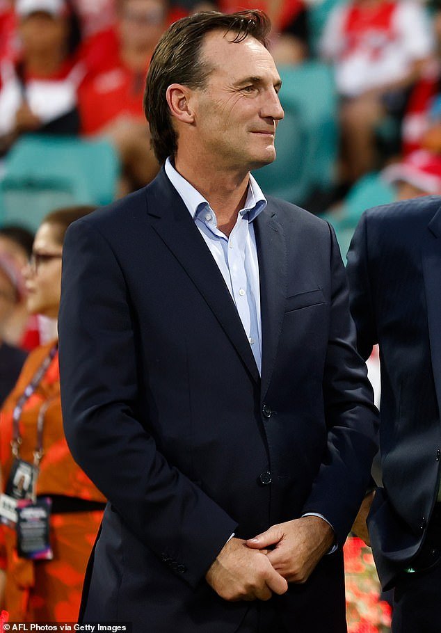 The AFL said it was 'apologetic' about the steps taken to ensure players with illegal substances in their systems do not participate in matches (pictured, CEO Andrew Dillon)