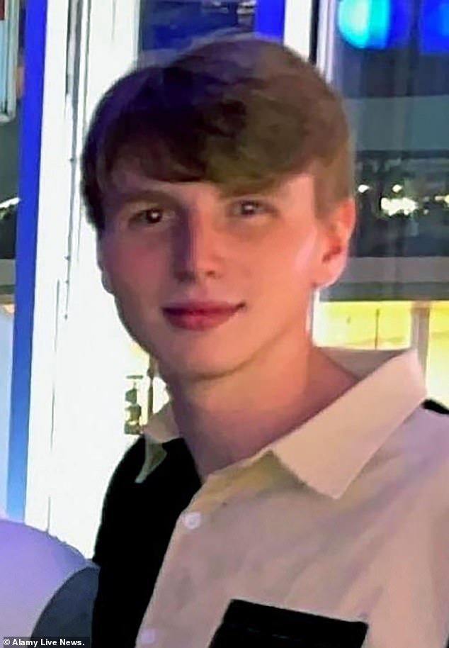 Riley, 22, was wearing this distinctive black and white shirt when he disappeared after being kicked out of a bar in downtown Nashville during a night out with friends