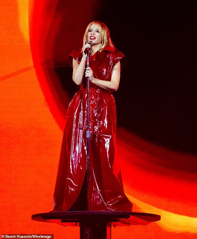 Kylie (pictured from the BRIT Awards) said of the cancellation: 'Oz, now more than ever I'm looking forward to being home and playing shows for you'