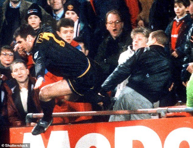 In a fit of rage, Cantona sprinted to the stands and leapt over the barrier, landing a perfectly placed kick on offending Crystal Palace fan Matthew Simmons with his studded boots.