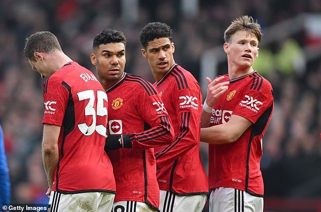 Casemiro (second from left) has the highest points average per match for Manchester United
