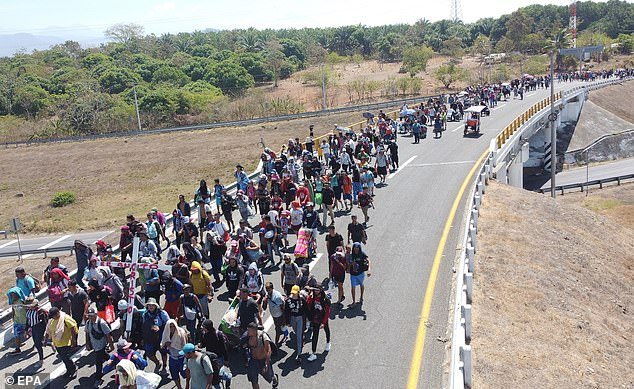 The caravan left Chiapas, Mexico, earlier this week and was put together by organizers concerned about the safety of migrants as they made their way through Mexico.