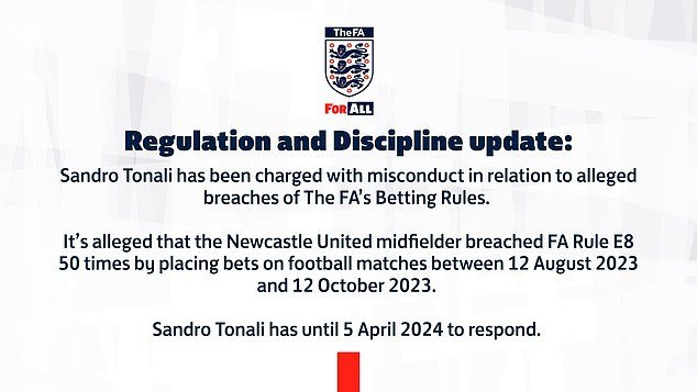 In a statement, the FA said the breaches were committed between August and October 2023