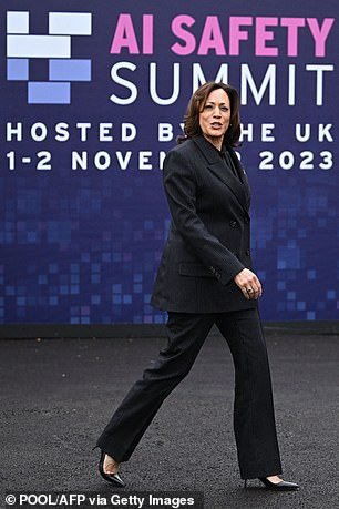 US Vice President Kamala Harris arrives for the UK Artificial Intelligence (AI) Safety Summit
