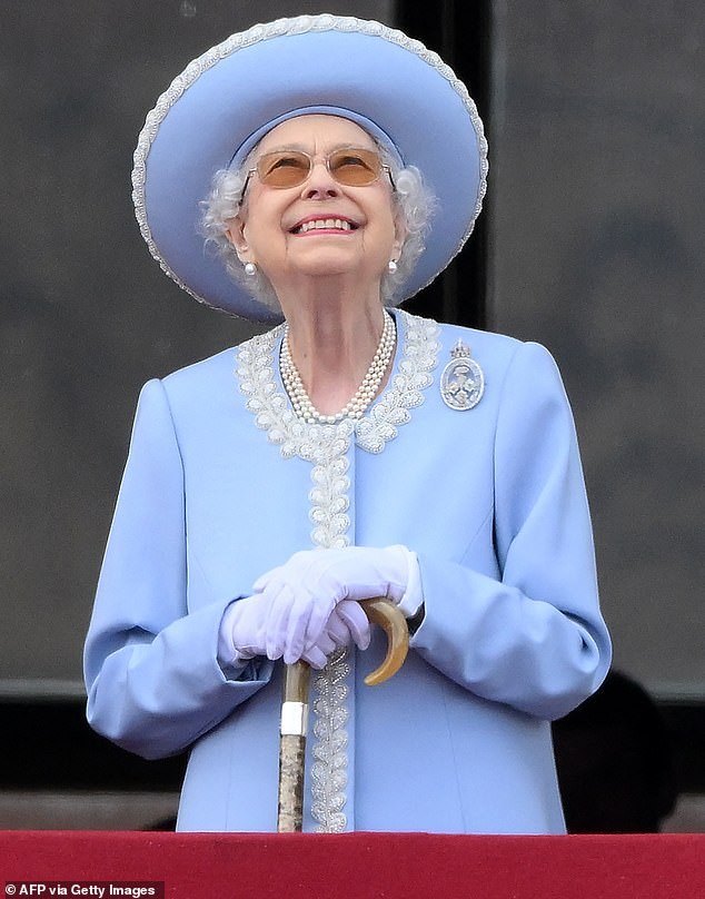 Pictured: The late Queen Elizabeth enjoying her Platinum Jubilee celebration in June 2022, the year she passed away