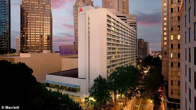 According to a 911 call log, police were called to that Marriott location (pictured) 85 times over the past three years