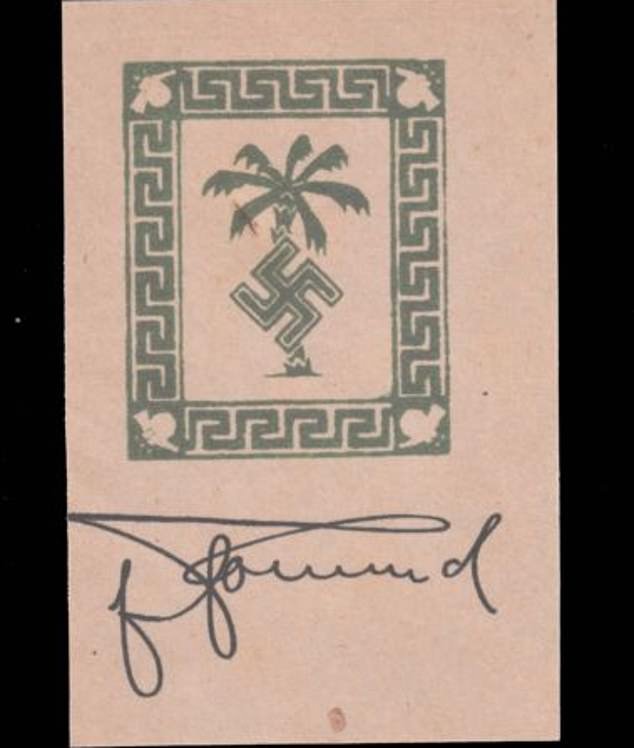 The badge also appeared to incorporate the palm tree design of Nazi patches worn by troops in North Africa