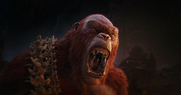 Skar King - the villain of the film.  The story's main villain, a gigantic primate who can wipe the floor even with the mighty Kong, only reminded me of a super-sized King Louie, the villainous jungle VIP of The Jungle Book.