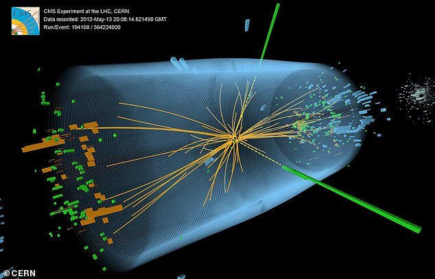 CERN uses protons because they are heavier particles that have a much lower energy per turn through the accelerator.  The purpose of LHC is to test predictions of various particle physics, including measuring the properties of the Higgs boson or the God boson (photo)