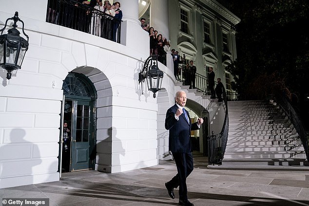 President Joe Biden leaves the White House on March 7 to deliver his State of the Union address.  Before the speech, the White House invited some Tik Tok influencers and they watched the president depart from the Truman Balcony