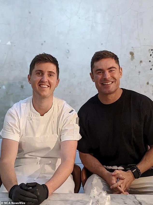 Mr Niland, pictured alongside celebrity Zac Efron, is a highly regarded chef from Sydney.  Image: Instagram