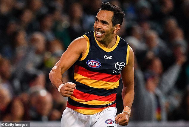 Eddie Betts plays for the Adelaide Crows in a match against Port Adelaide Power on May 11, 2019