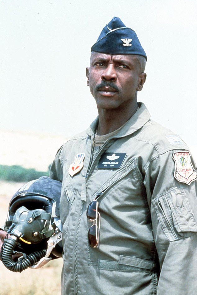 Gossett pictured during the filming of the 1986 film Iron Eagle