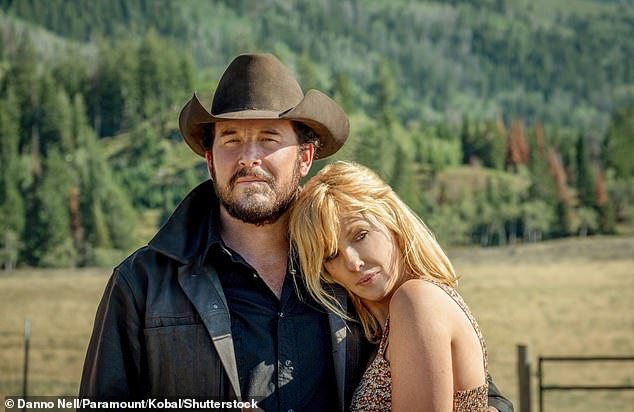Hauser as Rip with British actress Kelly Reilly playing his wife Beth Dutton in Yellowstone;  seen in 2020