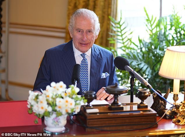 In a pre-recorded speech to those attending the annual White Service on Thursday, King Charles emphasized the importance of extending a hand of friendship to those in need, as a new portrait (pictured) of the monarch was released.