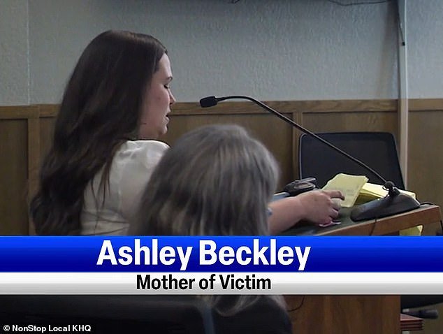Beckley's mother, Ashley, made an impact statement in court detailing how her son's life had been irreparably damaged by what happened