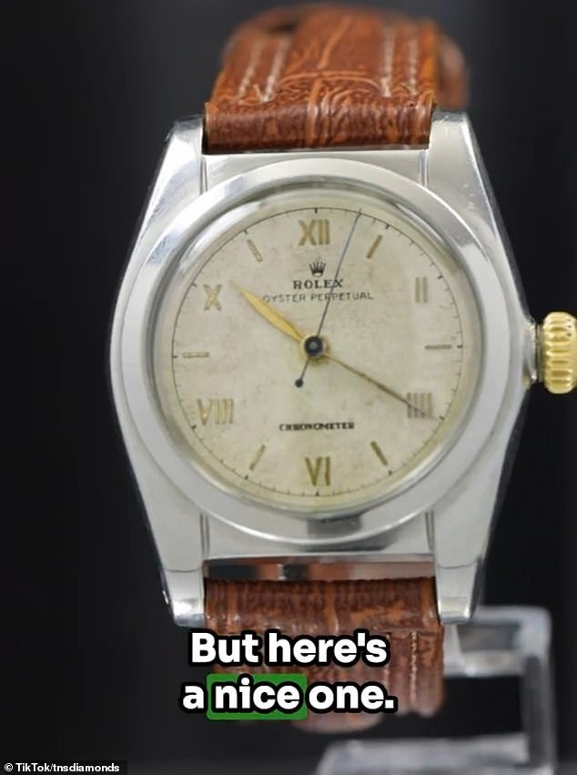 The account @TNSdiamonds on TikTok recently promoted a vintage Rolex from the 1950s, which sold for $2,000 — a bargain in the world of designer watches