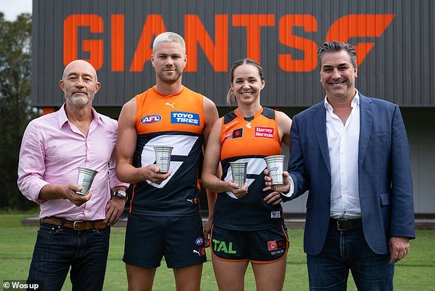 GWS Giants will no longer sell disposable plastic draft beer cups at home games this season (photo, the newly introduced lightweight aluminum cups)