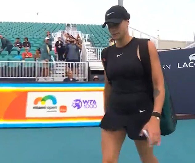 Aryna Sabalenka has appeared in court at the Miami Open just four days after the shocking death of her ex-boyfriend Konstantin Koltsov