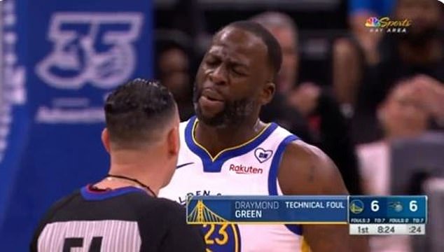 Draymond Green received two technical fouls and was ejected from the game against the Magic