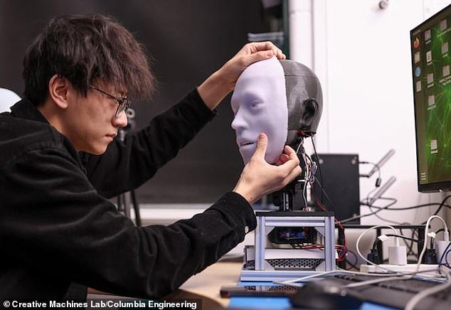 Columbia engineers build Emo, a silicone-coated robot face that makes eye contact while effectively anticipating and replicating a person's smile
