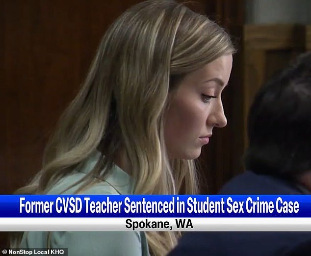 McKenna Kindred, 25, pleaded guilty in court to having sex with a 17-year-old student