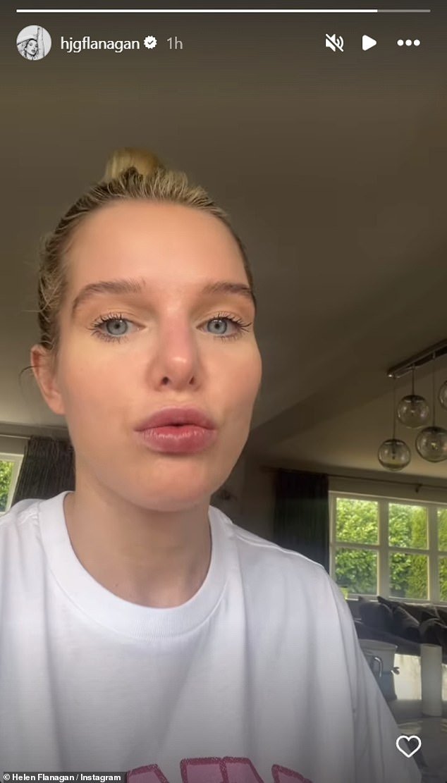 Helen Flanagan took to Instagram on Thursday to thank fans for their 'beautiful messages of support' after being diagnosed with psychosis