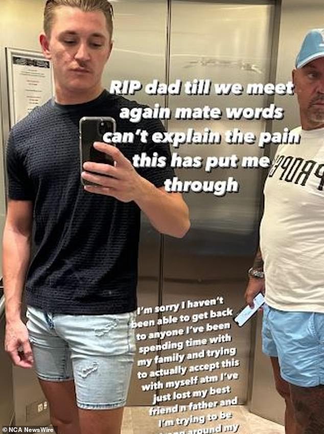 Ky Manser thinks about the death of his father.  Image: Instagram