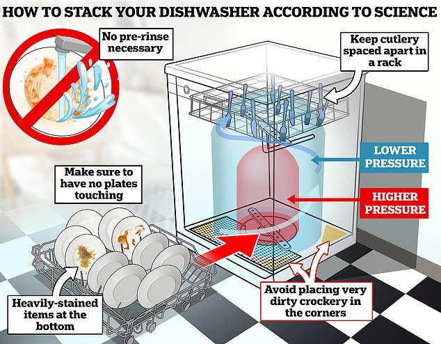 From where to place your cutlery to the best spot for the cleanest wash, experts reveal the best way to stack your dishwasher